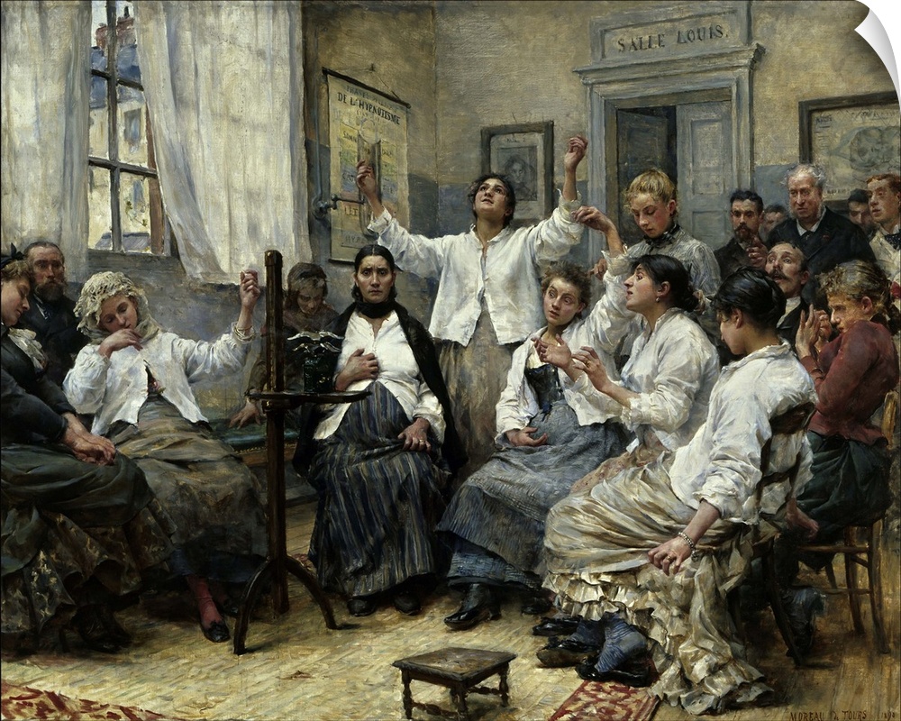 Georges Moreau de Tours (1848-1901). Patients in a State of Fascination at La Charite Hospital, Paris. 1889. Oil on canvas.