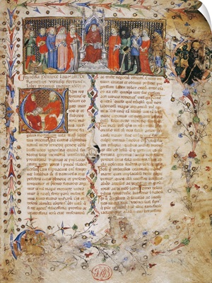 Petrarch On Throne Surrounded By Characters, By Circle Of Master Of Latin Codex 757