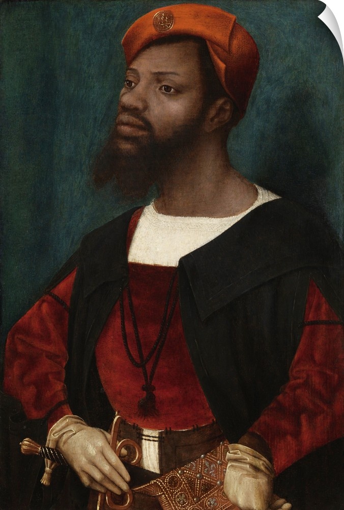 Portrait of an African Man (Christophle le More), by Jan Jansz Mostaert, c. 1525-30, Netherlandish painting, oil on panel....