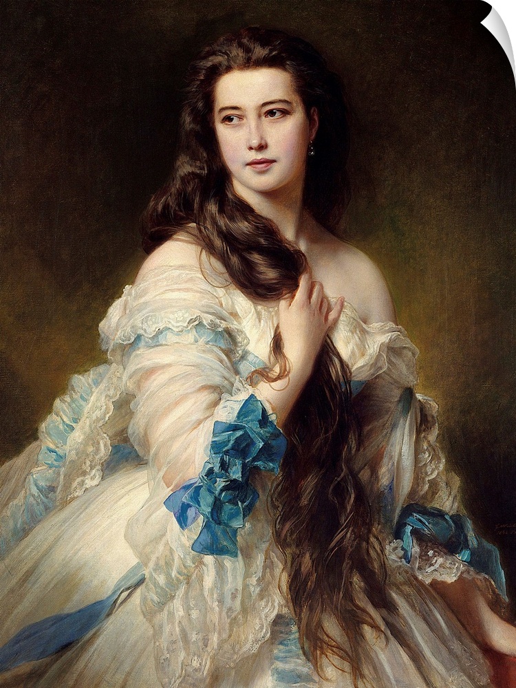 2043 , Franz Xaver Winterhalter (1806-1873), German School. Portrait of Mrs. Rimsky Korsakov (? - 1878). 1864. Oil on canvas