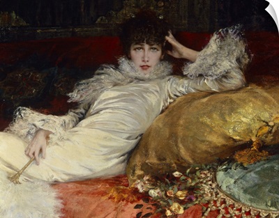 Portrait of Sarah Bernhardt, 1876, Detail, By Georges Clairin, French, Oil on Canvas