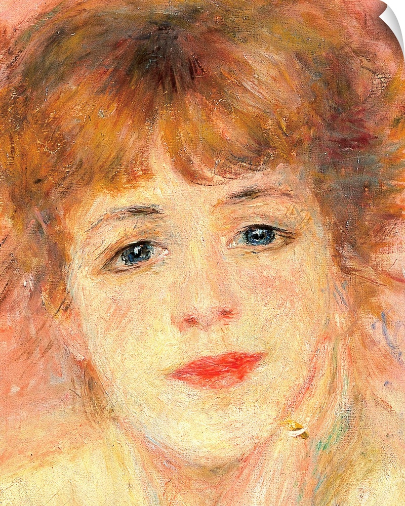 Portrait of the Actress Jeanne Samary, by Pierre-Auguste Renoir, 1877, 19th Century, oil on canvas, cm 56 x 47 - Russia, M...