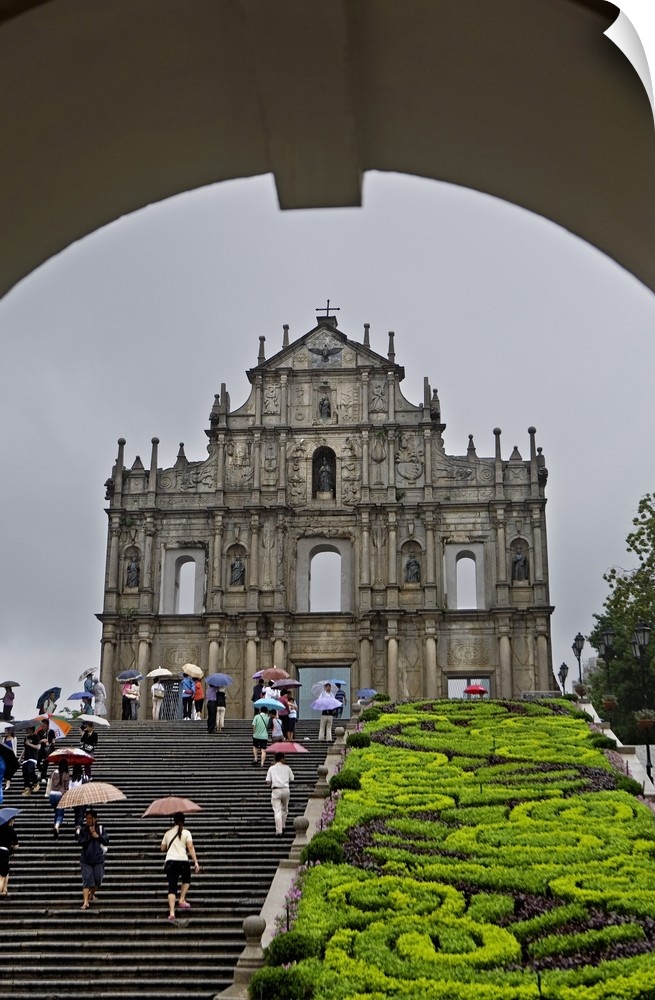 CHINA. Macau. Ruins of St. Paul's. Remains of the Cathedral of St. Paul, a 17th century Portuguese cathedral. UNESCO World...