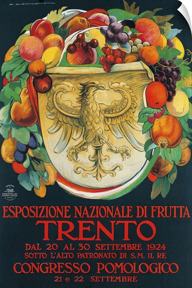 National Fruit Exhibition. Pomological Conference, by Marcello Dudovich, 1924, 20th Century, print, - private collection. ...