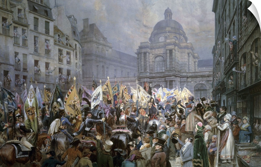 Edouard Detaille, French School. Presentation of the trophies at the Senate after the battles of Ulm and Austerlitz. 1908....