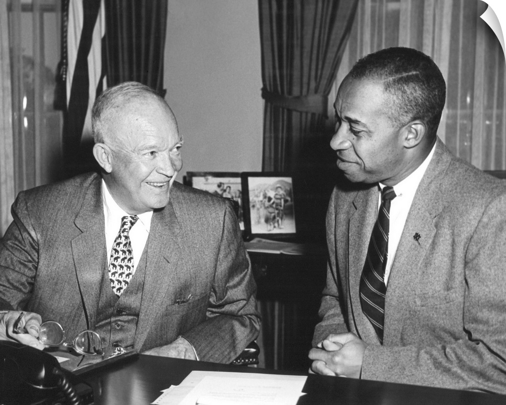 President Eisenhower with Fred Morrow, Oct. 4, 1956. Morrow served as a personal adviser and administrative assistant in t...