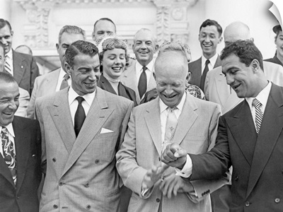 President Eisenhower with Joe DiMaggio and Rocky Marciano