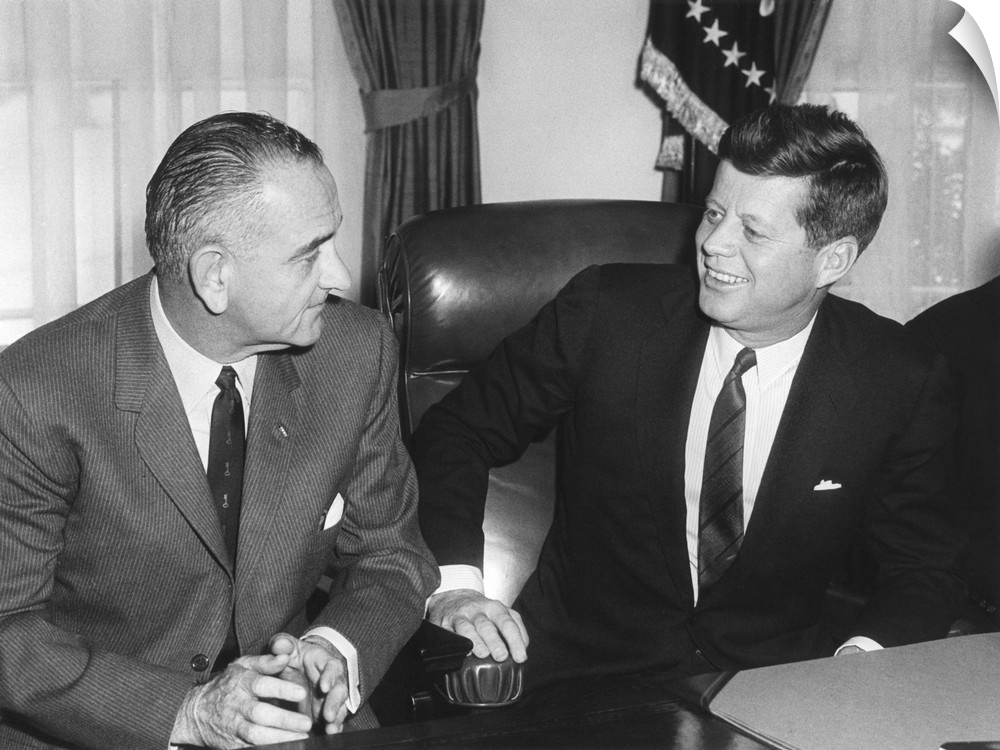 President John Kennedy and Vice President Lyndon Johnson. They were hosting a Legislative Leaders Breakfast Meeting in the...