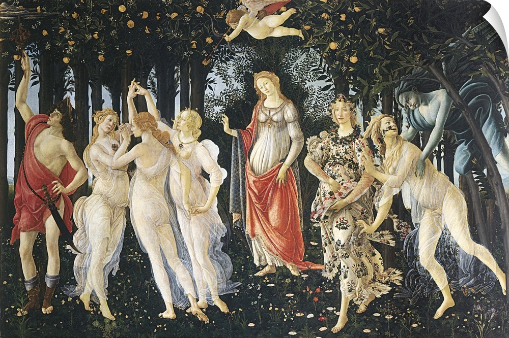 Primavera, by Sandro Filipepi Known as Botticelli, 1478 about, 15th Century, thick tempera on panel, cm 203 x 314 - Italy,...