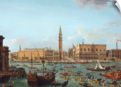 Procession of Gondolas in the Bacino di San Marco, Venice, 1742-60, Italian painting