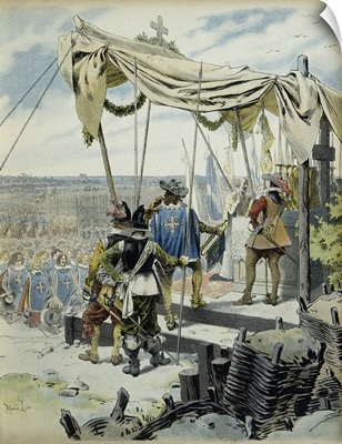 Richelieu celebrating Mass at the Camp of La Rochelle before the Army