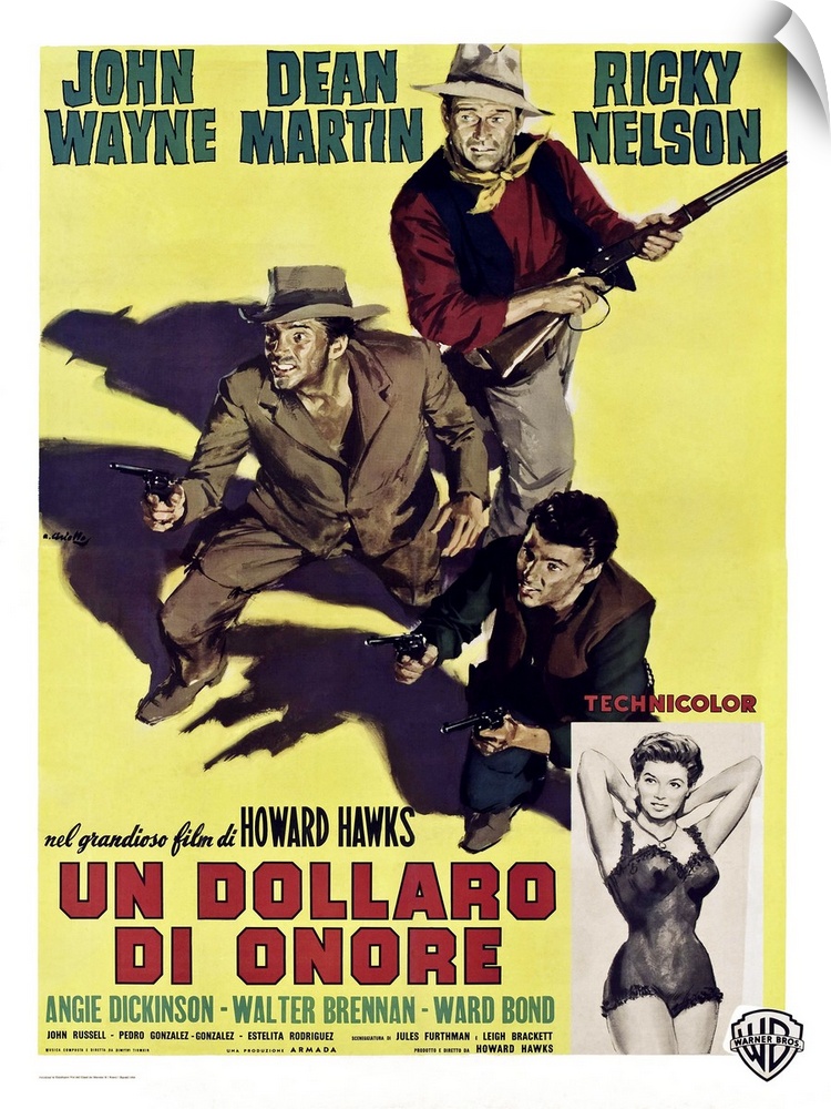 Rio Bravo, (aka Un Dollaro Di Onore), From Top: John Wayne, Dean Martin, Ricky Nelson, Angie Dickinson On Italian Poster A...