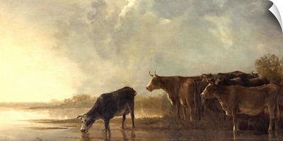 River Landscape with Cows, by Aelbert Cuyp, 1640-50