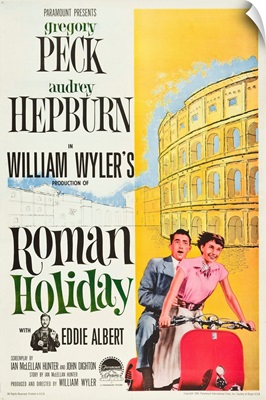Roman Holiday, Eddie Albert, Gregory Peck, Audrey Hepburn, 1953