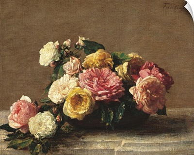 Roses in a Bowl, by Henri Fantin-Latour, 1882. Musee d'Orsay, Paris, France