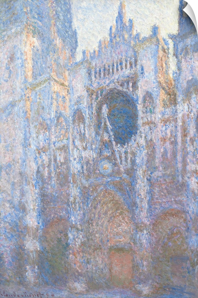 Rouen Cathedral, West Facade, by Claude Monet, 1894, French impressionist painting, oil on canvas. Monet painted at least ...