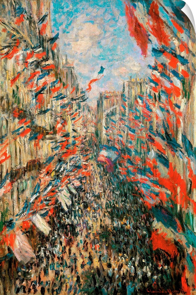 Rue Montorgueil, Paris, Festival of June 30, 1878, by Claude Monet, 1878, 19th Century, oil on canvas, cm 81 x 50,5 - Fran...