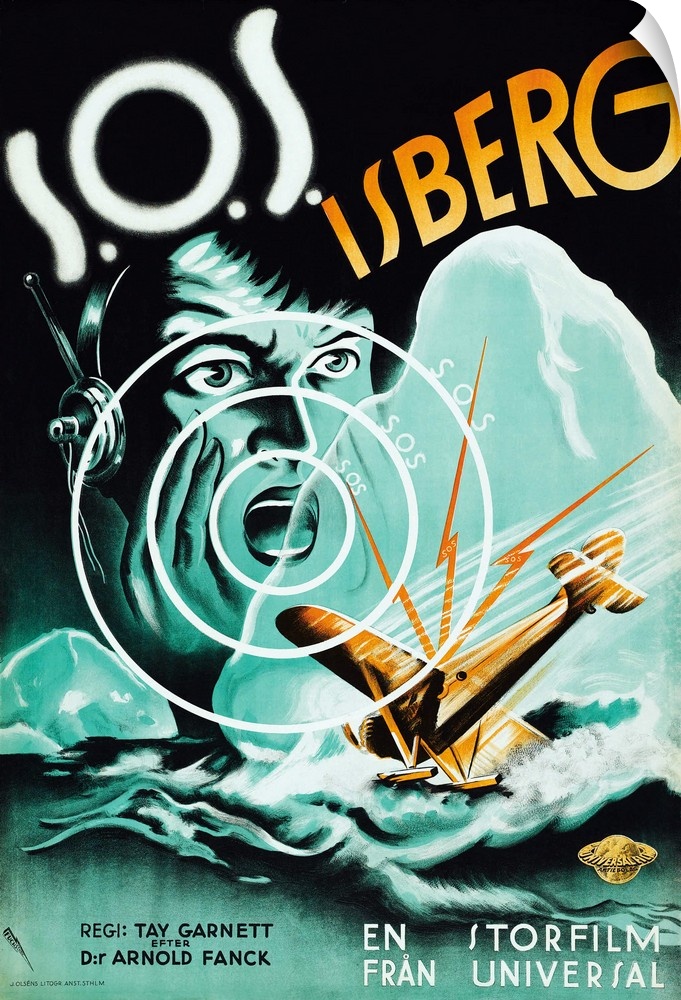 S.O.S. Iceberg, (aka S.O.S. Isberg), Swedish Poster Art, 1933.
