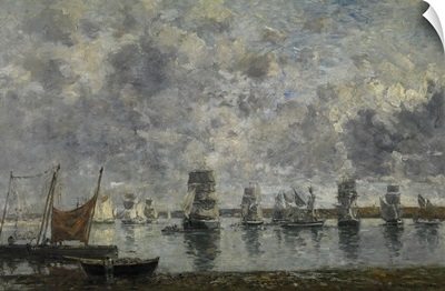Sailing Ships, Camaret, By French Impressionist Eugene Louis Boudin, 1872