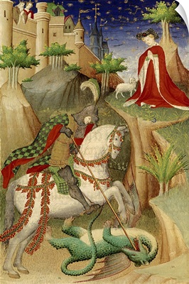 Saint George and the Dragon, Miniature Heures de Boucicaut, c. 1390-1420