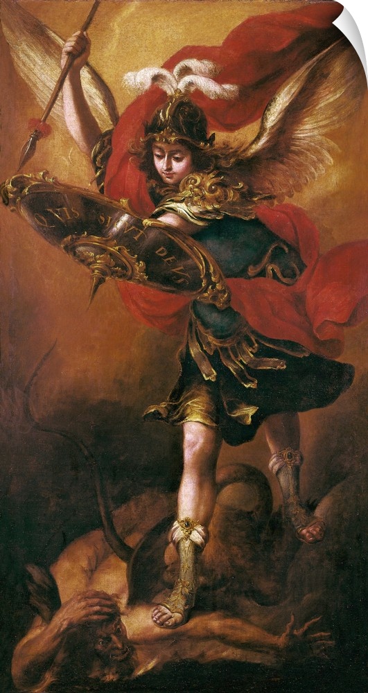 VALDeS LEAL, Juan de (1622-1690). Saint Michael the Archaengel. 1654 - 1656. Baroque art. Oil on canvas. SPAIN. Madrid. Pr...