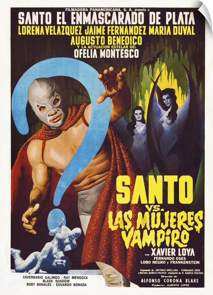 Santo Versus The Vampires - Vintage Movie Poster (Mexican)