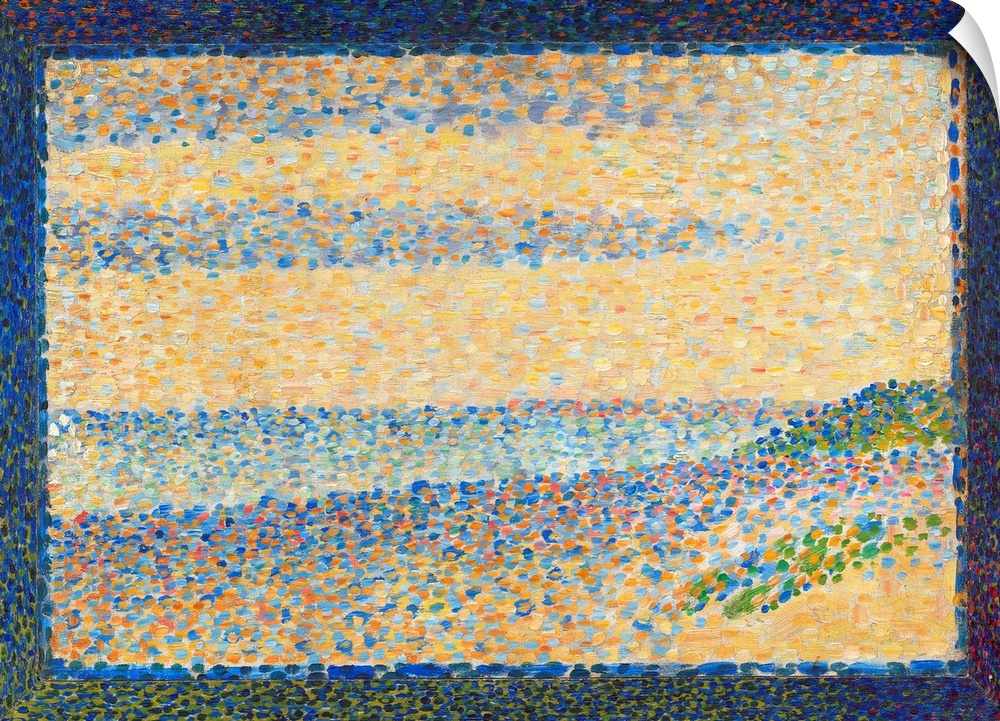 Seascape (Gravelines), by Georges Seurat, 1890, French Post-Impressionist painting, oil on wood panel. Seurat painted this...