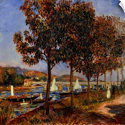 Seine, Bridge of Argenteuil, 19th c, By French impressionist Pierre-Auguste Renoir