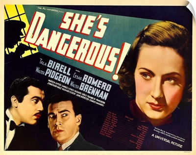 She's Dangerous! - Vintage Movie Poster