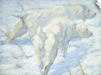 Siberian Dogs in the Snow, by Franz Marc, 1909-10, German painting