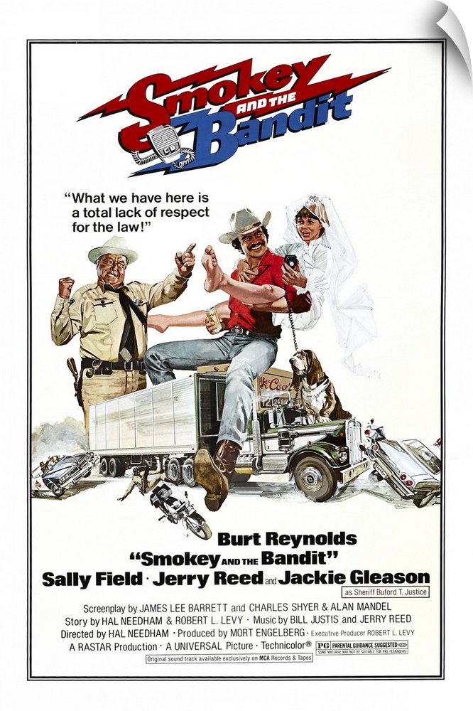 Smokey And The Bandit, From Left: Jackie Gleason, Burt Reynolds, Sally Field, 1977.