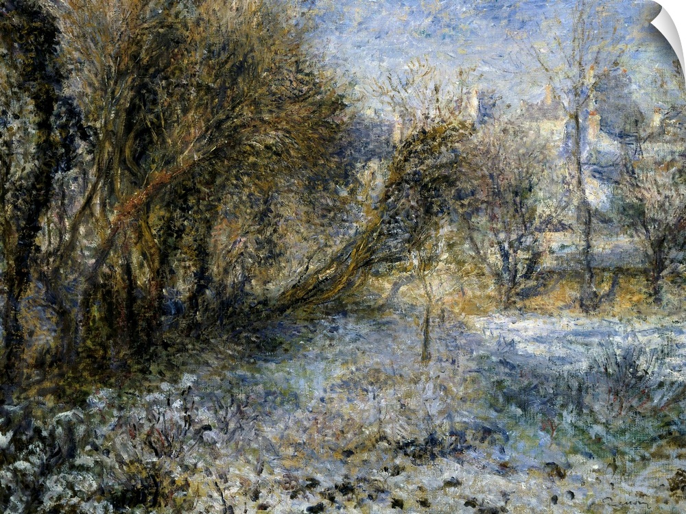 RENOIR, Pierre-Auguste (1841-1919). Snowy Landscape. ca. 1875. Impressionism. Oil on canvas. FRANCE. Paris. Orangerie Muse...