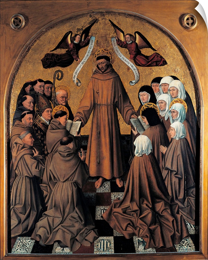 Italy, Campania, Naples, Capodimonte National Museum and Galleries. All. Curved altarpiece man saint St Francis habit tuni...
