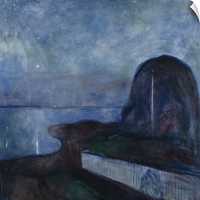 Starry Night, by Edvard Munch, 1893, Norwegian painting