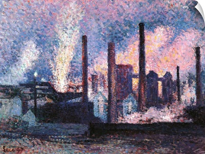 Steelworks near Charleroi, by Maximilien Luce, Artist, 1897. Musee d'Orsay, Paris