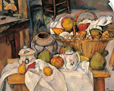 Still life in the Basket, by Paul Cezanne, 1888-1890. Musee d'Orsay, Paris, France