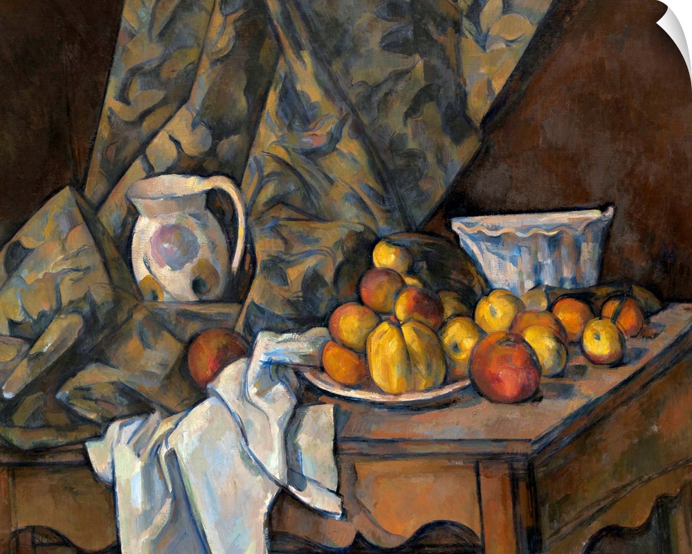 Still Life with Apples and Peaches, by Paul Cezanne, 1905, French Post-Impressionist painting, oil on canvas. Cezanne said...