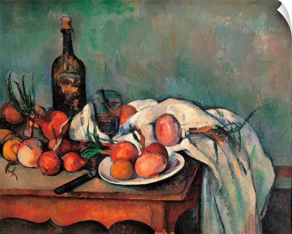 Still life with Onions, by Paul Czanne, 1895 about, 19th Century, oil on canvas, cm 66 x 82 - France, Ile de France, Paris...