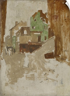 Street in Montmartre, Paris, c. 1880-1923, Dutch painting, oil on panel