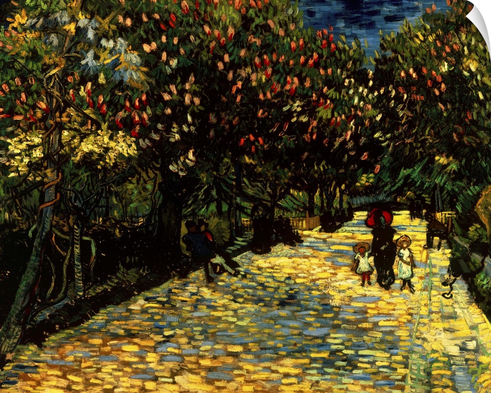 Street with Chestnuts Blossoming, by Vincent Van Gogh, 1889, 19th Century, oil on canvas, cm 72,2 x 92 - private collectio...