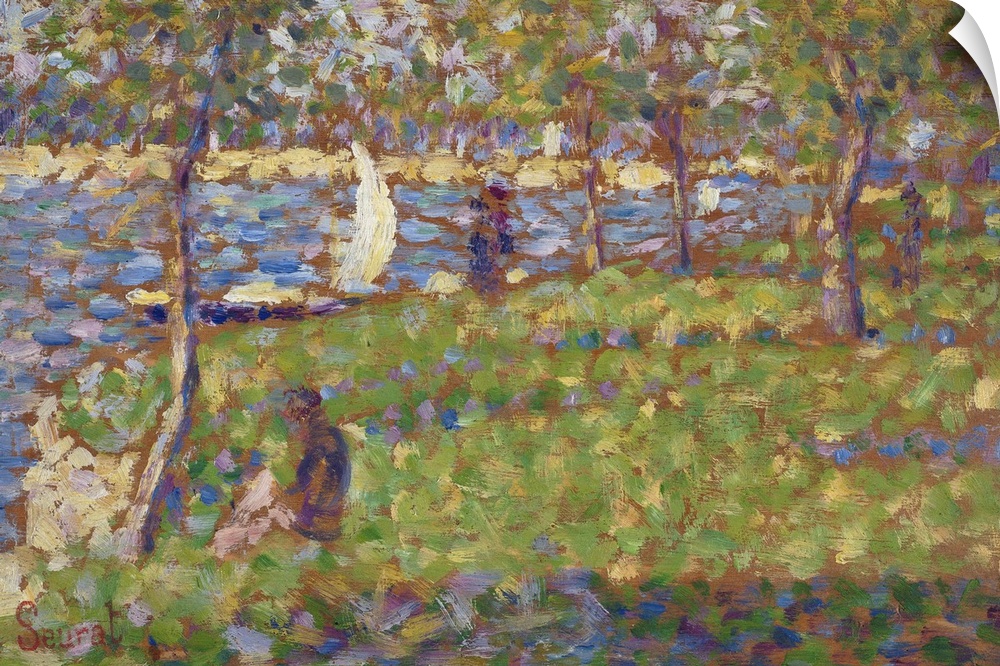 Study for 'La Grande Jatte', by Georges Seurat, 1884-85, French Post-Impressionist painting, oil on canvas. Seurat departe...