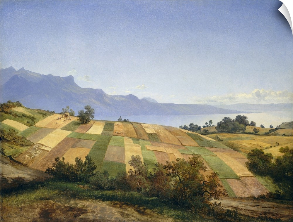 Swiss Landscape, by Alexandre Calame, 1830, Swiss painting, oil on canvas. For a painter who specialized in Swiss landscap...