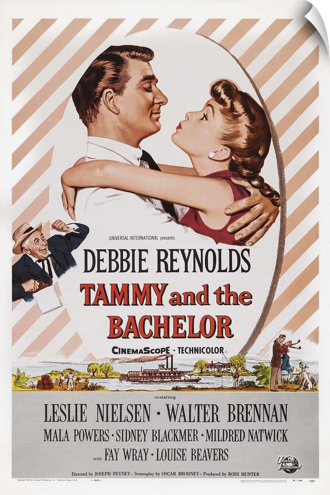 Retro poster artwork for the film Tammy and the Bachelor.