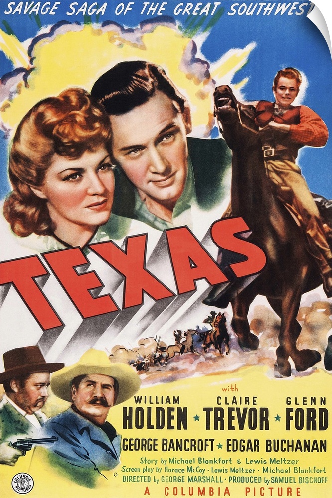 Retro poster artwork for the film Texas.