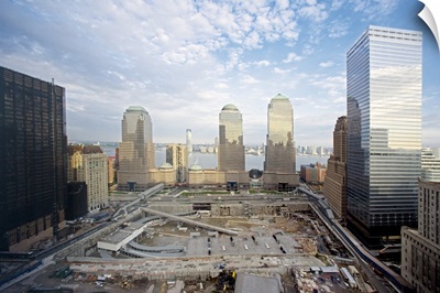 The 16 acre World Trade Center site cleared and prepared for reconstruction