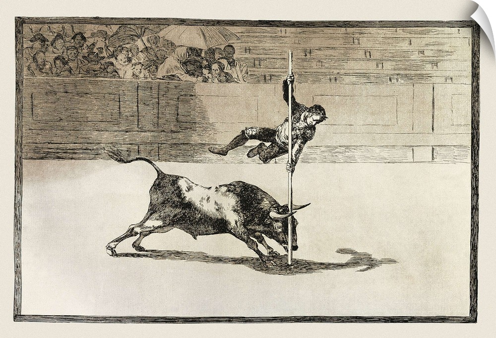 GOYA Y LUCIENTES, Francisco de (1746-1828). The agility and audacity of Juanito Apinani in the ring at Madrid. 1816. Plate...