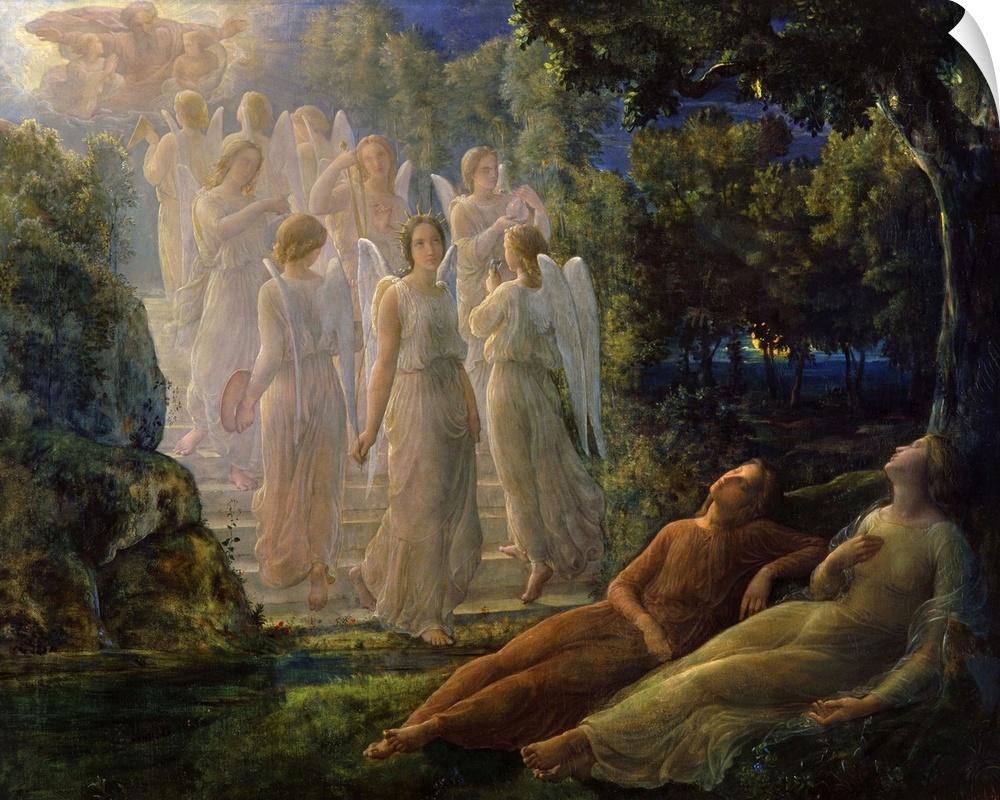 Anne Louis Francois Janmot (1814-1892), French School. The Poem of the Soul, the Scale of Gold. Oil on canvas.