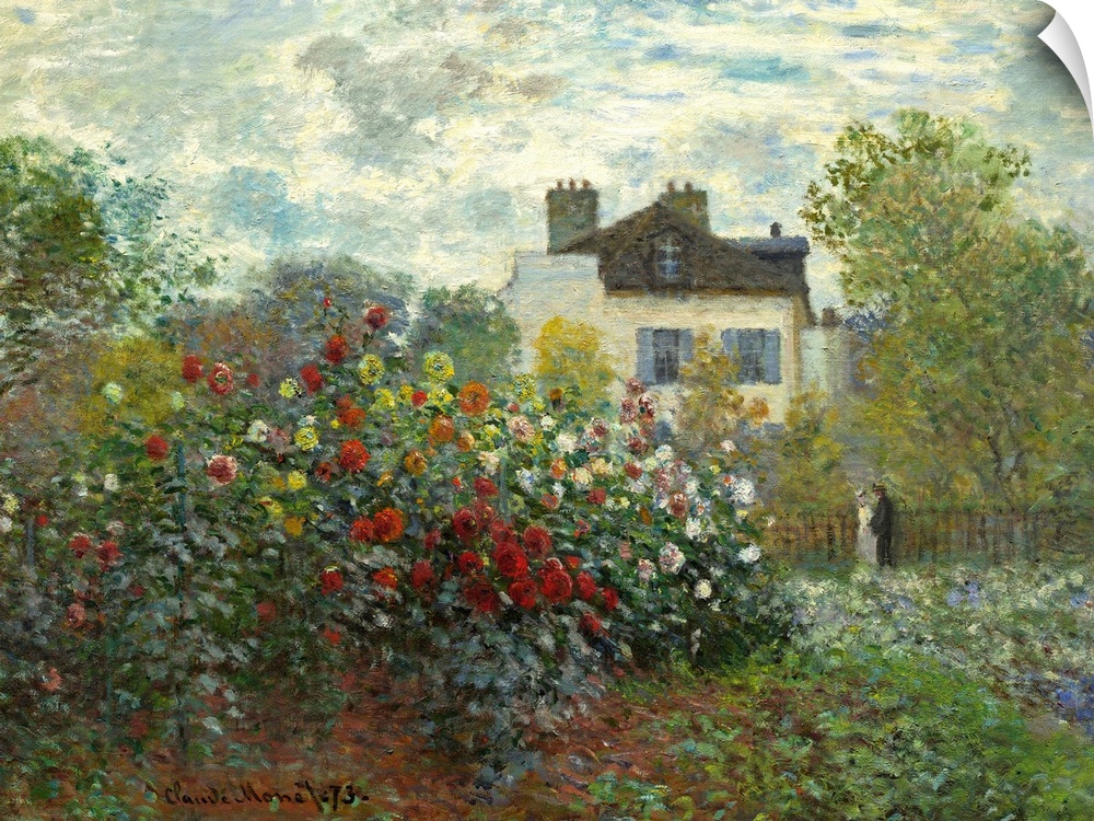 The Artist's Garden in Argenteuil, by Claude Monet, 1873, French impressionist painting, oil on canvas. This painting's al...