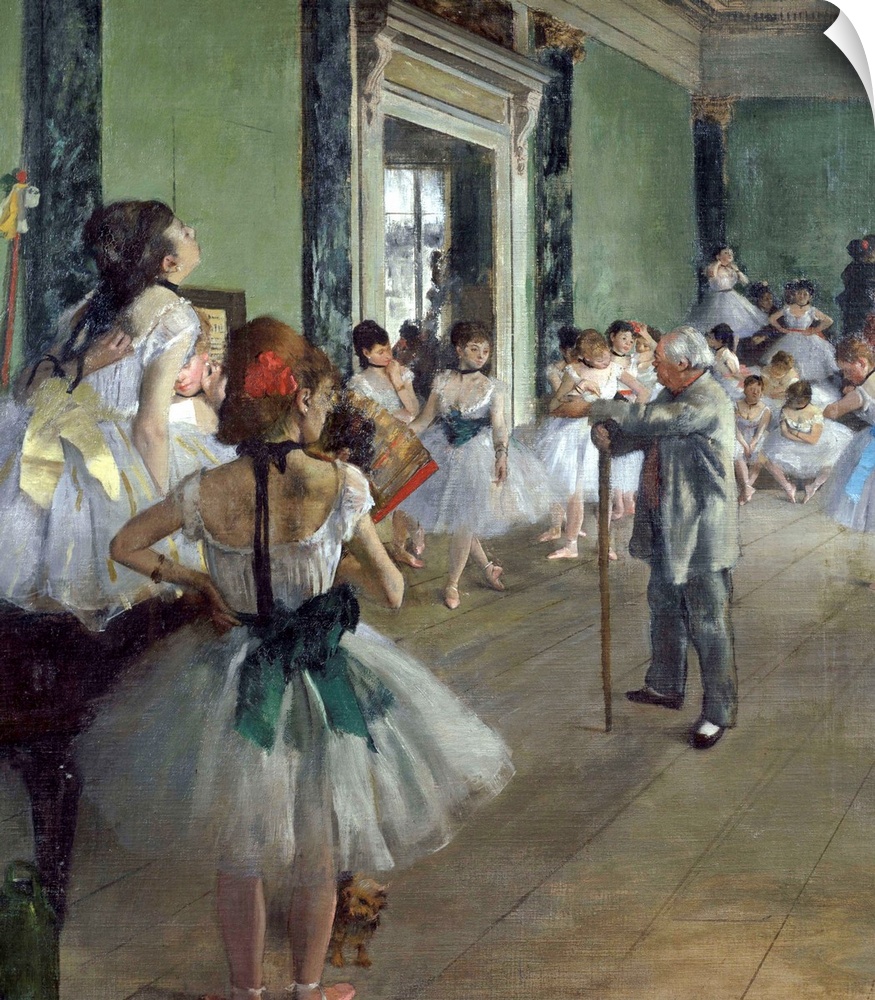 Edgar Degas, French School. The Ballet Class. 1873. Oil on canvas, 0.85 x 0.75 m. Paris, musee d'Orsay. Degas Edgar Ec. Fr...