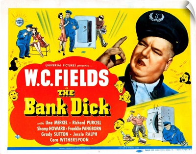 The Bank Dick, US Poster, W.C. Fields On Title Card, 1940